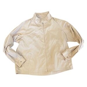 Vtg London Fog Full Zip Bomber Jacket Beige Size 54 Collared Fashion Jacket